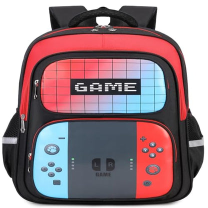 Kids Backpack 3-in-1 Boys Backpack with Lunch Bag and Pencil Case for Teens Middle School, 17 Inch Large Capacity (GAME) - color: GAME