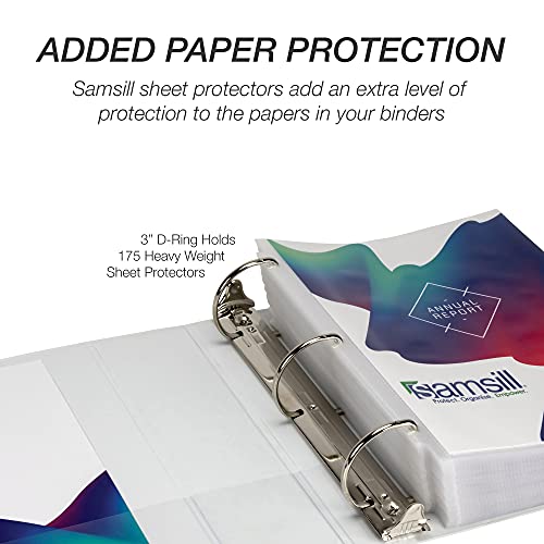 Samsill Durable 3 inch 3 Ring Binder, D Ring Binder, 100% Recycled Chipboard, White - color: White, size: 1 Pack, style: 3 Inch