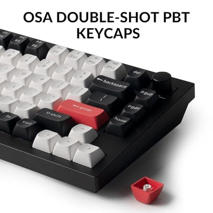 Keychron Q1 HE Wireless Custom Magnetic Keyboard, QMK Launcher | Rapid Trigger 2.4 GHz & Bluetooth 5.2 with Gateron Double-Rail Magnetic Switch for Mac Windows Linux (Hot-swappable) - color: Black