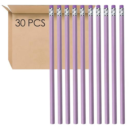 SHIDOW #2 HB Purple Wood Pencils With Erasers Office Writing 30 Pack | Purple Pencil Erasable
