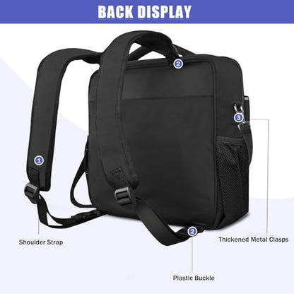3 Ring Zipper Binder Bag for 700+ Sheets Capacity Detachable Backpack Straps & Shoulder 14 Inch Laptop for and Office（Black - color: Dark Black