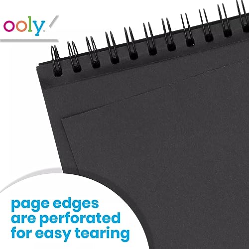 OOLY DIY Cover Large Sketchbook, 8 x 10.5 Inches Black Paper Sketchbook Drawing Book for Kids, Artists Drawing Pad for Gel Pens and White Pencils - color: Black Paper, style: Large (8" x 10.5")