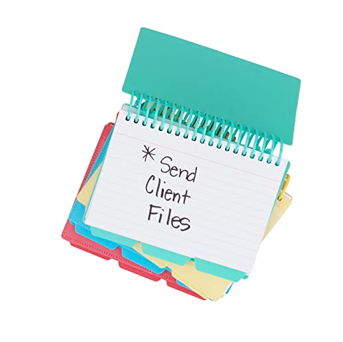 C-Line Spiral Bound Index Card Notebook with Tabs, Includes 60 Ruled 3 x 5 Inches Index Cards, Pack of 24 Notebooks, Assorted Colors (48750-24) - style: 24 Notebooks