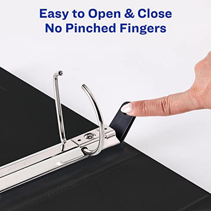 Avery Heavy-Duty View 3 Ring Binder, 3 Inch One Touch Slant Rings, 3.5" Spine, 1 Black Binder (79100) - size: 3"