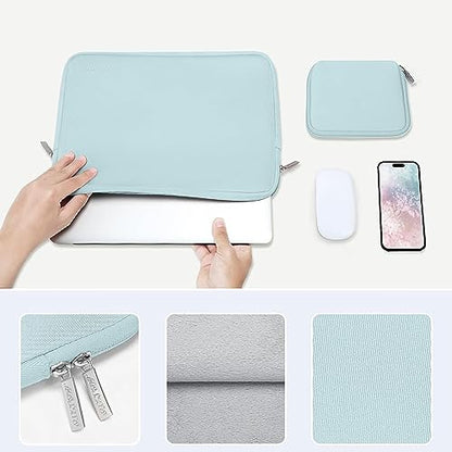 MOSISO Laptop Case 13 inch, 13 inch Laptop Sleeve Bag Compatible with MacBook Neo/Air M5 M4 M3 M2 M1 2026-2018 / Pro M2 M1 2026-2016, Neoprene Computer Sleeve Bag with Small Case, Mint Green - color: Mint Green, size: 13 inch