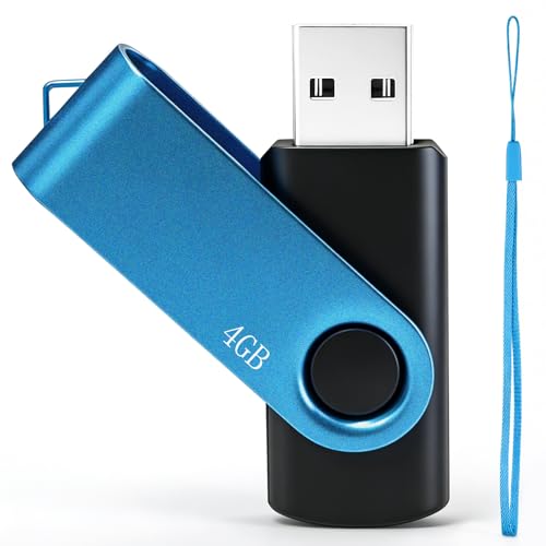 4GB Flash Drive 1-Pack Nicepicten FAT32 USB Storage 2.0 Flash Drives, Blue | Swivel Jump Zip Drive USB Thumb Drives Memory Sticks Pendrive with Lanyards - color: 1PCS, size: 4GB
