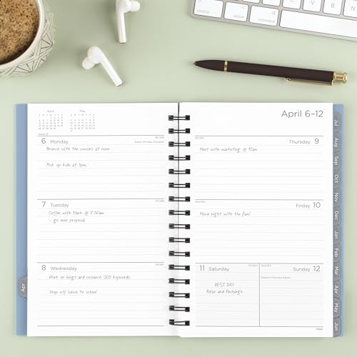 Mead Planner 2026-2027 Weekly & Monthly Academic 15-Month April-June, 5.5" x 8.5", Composure Blue (CAW42020) (Pack of 12) - color: Composure Blue, size: 5.5"W x 8.5"H (Pack of 12), style: 2026-2027
