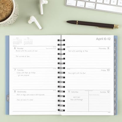 Mead Planner 2026-2027 Weekly & Monthly Academic 15-Month April-June, 5.5" x 8.5", Composure Blue (CAW42020) (Pack of 12) - color: Composure Blue, size: 5.5"W x 8.5"H (Pack of 12), style: 2026-2027