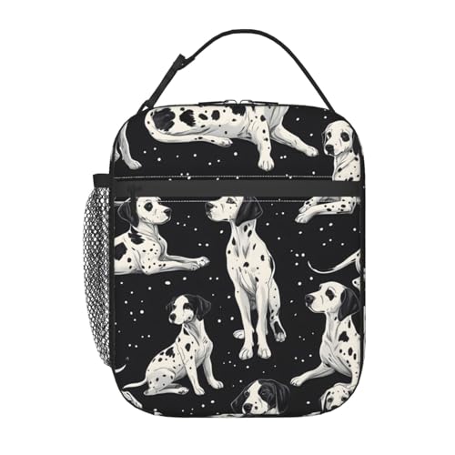 Cute Dog Lunch Box for Kids,Puppy Insulated Bag for Student,Pet Lovers Reusable Thermal Insulation Cooler Tote Bags for School Work Picnic Camping Outdoor Gifts (Dalmatian) - color: Dalmatian