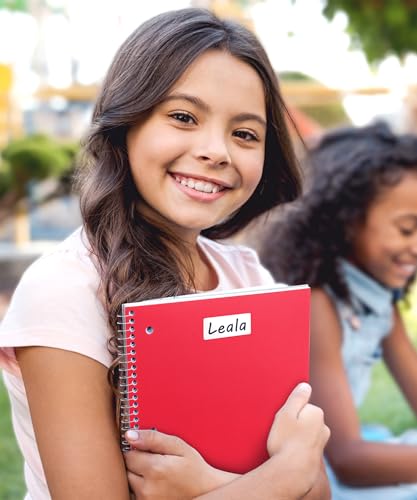 Dunwell 1 Subject Spiral Notebook (Red), Plastic Cover, 100 Sheets (200 Pages) 8x10.5 Paper, Wide Ruled for Easy Writing, 3-Hole Punched Perforated Pages, Poly Pocket Dividers - color: Red