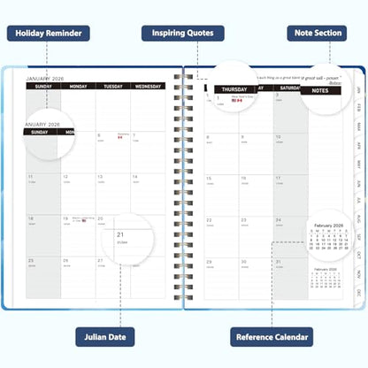 2026 Planner, Weekly and Monthly Calendar Planner Agenda, Jan 2026 - Dec 2026, Planning Academic Book, Office Desk Accessories and School Supplies - A5 (6.3'' x 8.5'') - color: D-Star