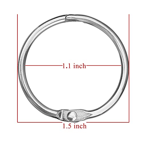 Antner 1.5 Inch (48 Pack) Loose Leaf Binder Rings, Nickel Plated Metal Book Rings Binding Rings Keychain Key Rings Index Card Rings Flashcard Rings Paper Rings for Office School Home - size: 1.5 Inch-48 Pieces