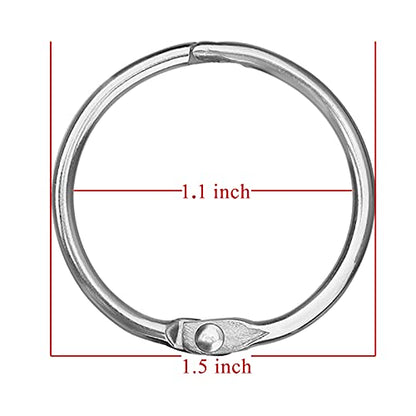 Antner 1.5 Inch (48 Pack) Loose Leaf Binder Rings, Nickel Plated Metal Book Rings Binding Rings Keychain Key Rings Index Card Rings Flashcard Rings Paper Rings for Office School Home - size: 1.5 Inch-48 Pieces