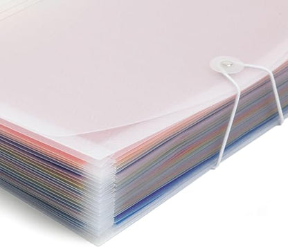 Smead Desktop Poly Expanding File Folder Organizer, Accordion File, Paper Document Storage, 24 Pockets, Flap and Cord Closure, Letter Size (70897) - size: Letter, style: 24 Pocket