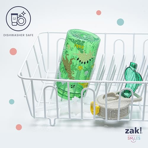 Zak Designs Sage Kids Water Bottle For School or Travel, 16oz Durable Plastic Water Bottle With Straw, Handle, and Leak-Proof, Pop-Up Spout Cover, 2-Pack Set (Construction and Rescue) - color: Construction and Rescue