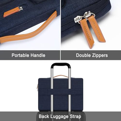 MOSISO 9-11 inch Tablet Sleeve Case for iPad A16 2025, iPad Air 11 inch M3 M2, iPad Pro 11 M4, iPad 10/9/8/7th, Galaxy Tab A9+/S9/S8/Plus 11, Side Open Carrying Bag with 4 Zipper Pockets, Navy Blue - color: Navy Blue, size: 11 inch