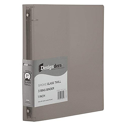JAM PAPER Plastic 1 inch Binder - Smoke Grey 3 Ring Binder - Sold Individually - color: Smoke, size: 1 inch