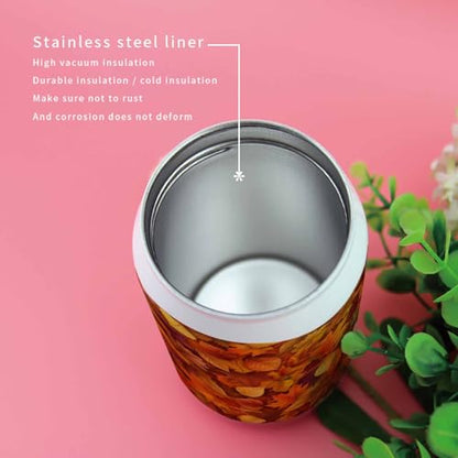 Autumn Leaves 10oz Stainless Steel Tumbler with Lid & Straw-Double Wall Vacuum Insulated Travel Mug Fall Botanical Yellow Maple Leaf Water Bottle Coffee Beverage Drinks Cup - size: 10 Ounces