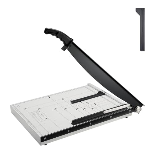 VEVOR Paper Cutter, 18 in Cut Length Guillotine Trimmer, 15-Sheet Capacity, Heavy-Duty Paper Cutter with Security Guard Rail/Blade Lock, Paper Trimmer for Cardstock, Cardboard, Home, Office & School