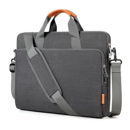 bagasin 17 17.3 18 inch Laptop Bag Carrying Case | Water-Repellent Fabric Computer PC Shoulder Briefcase, Lightweight Toploader, Business Casual or School - color: Grey, size: 17.3