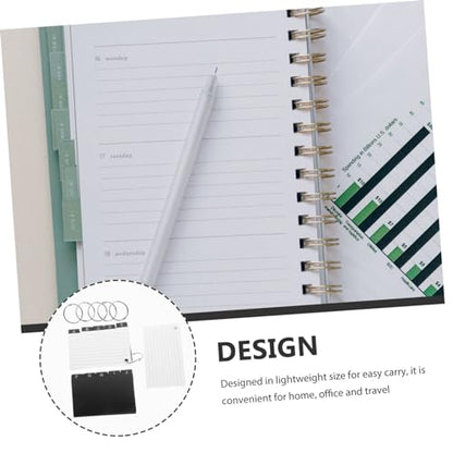 HOMSFOU Index Cards with Metal Binder Rings Blank Flash Cards for Studying and Office Use 3x5 Inches Convenient Learning Tools for Students and Professionals