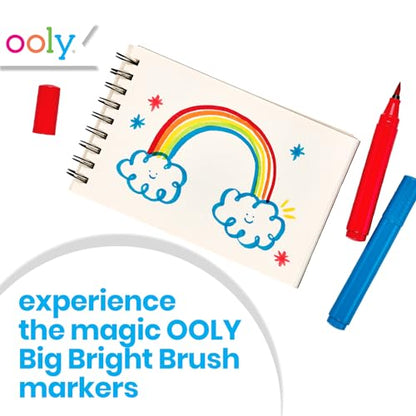 Ooly Thick Washable Toddler Markers with Jumbo Grip, Big Bright Brush Tip Markers for Toddlers with Jumbo Barrel, Perfect for Little Hands - BRUSH TIP - style: Brush Tip