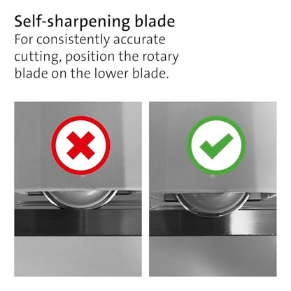 Dahle 507 Personal Rotary Trimmer, 12" Cut Length, 7 Sheet Capacity, Self-Sharpening, Automatic Clamp, German Engineered Paper Cutter - size: 12" Cut Length
