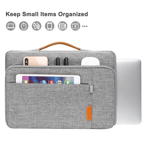 MOSISO 360 Protective Laptop Case 13 inch, 13 inch Laptop Sleeve, Gray | Compatible with MacBook Air M5 M4 M3 M2 M1 2026-2018/Neo/Pro M2 M1, Side Open Carrying Case with Raised Pocket&Handle&Belt