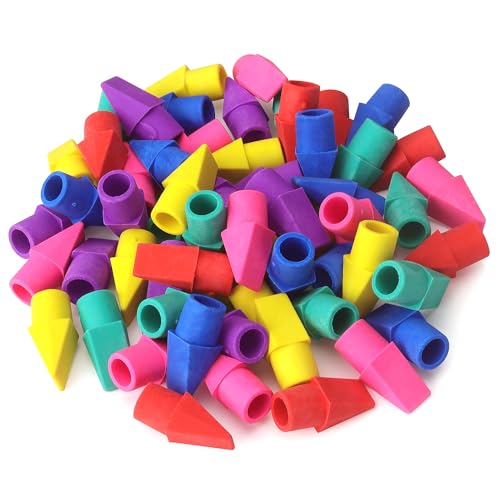 Tamaki 60 Pack Erasers for Pencils, Pencil Top Erasers Cap, 6 Colors | Toppers Eraser for kids
