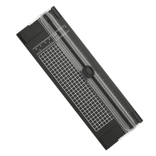 Generic Paper Cutter Trimmer, A4 Straight Small Portable Paper Slide Paper Slicer with Safe-Guard for Craft Cardstock Label Card, Scrapbook Photo, Black