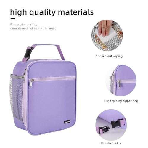 Lovoeo Lunch box Lunch bag for men women Insulated Lunchbox Lunch bags for Work Picnic Travel (Purple) - color: Purple