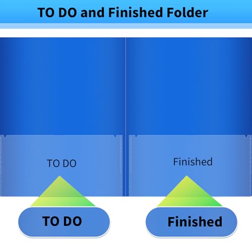 30 Pcs to Do and Finished Folder Homework Folders with Clear Front Pockets, 2-Pocket Parent Teacher Communication Folder Classroom Folder Take Home Plastic Folders for Kid Student ﻿ (30, Blue)