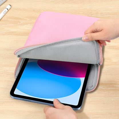 Dadanism 9-11" Tablet Sleeve Bag Carrying Case for iPad (A16) 11th Gen 11", iPad 10th Gen 10.9" Air 5/4, iPad Air/Pro 11", iPad 9/8/7th 10.2", Galaxy Tab A11+ Plus 11"/S9 FE, Tab M11 11",Flowers Pink - color: Flowers Pink, size: 9-11 inch