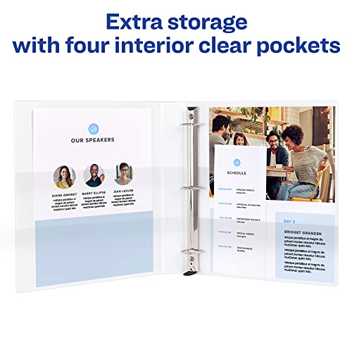 Avery Heavy-Duty View 3 Ring Binder, Extra Wide, 1" EZD Rings, 1 White Binder (01318) - size: 1"