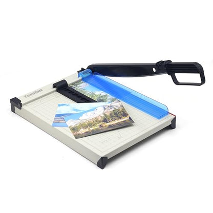 Inch Scale Cutting Plate 12" Paper Cutter – Solid Metal Base, Sharp Blade for Trimming Photos, Cards, Labels – 12-Sheet Capacity – Ideal for Office, School, Home Use (White) - color: White Inch Scale