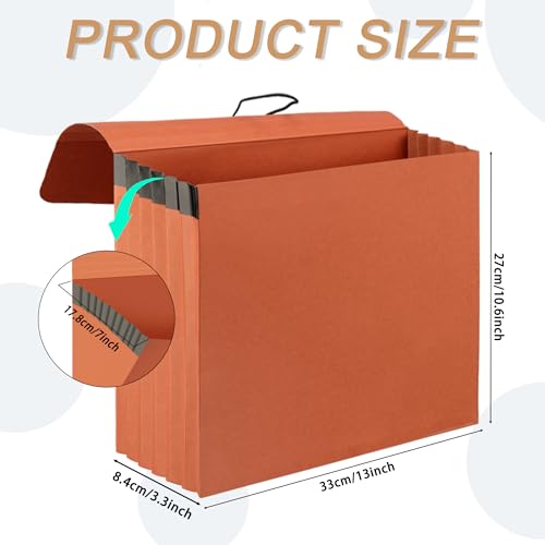 Expanding File Pockets with Flap,Heavy Duty Expandable Folder Bag,Elastic Cord Closure,Accordion File Organizer for Office,School,Home,Letter Size Kraft - size: 1 Pack