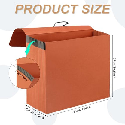 3 Packs Expanding File Pockets with Flap,Heavy Duty Expandable Folder Bag,Expanding File Folder, Elastic Cord Closure,Accordion File Organizer for Office,School,Home,Letter Size Kraft - size: 3 Packs