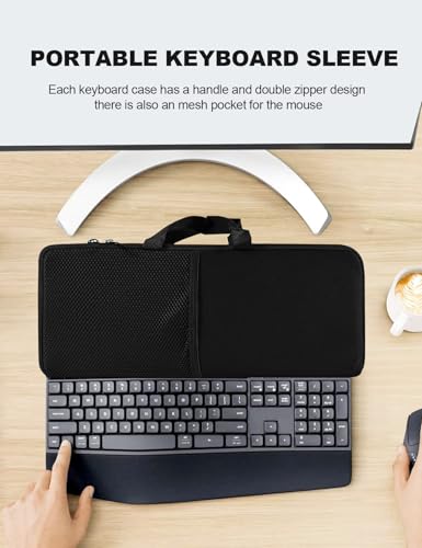 Portable Keyboard Bag Sleeve for Logitech MK345/MK850 Wireless Keyboards | Laptop Keyboard Sleeve for Lovaky 2.4G Ergonomic Performance Keyboard Mouse,Shockproof Dustproof Neoprene Case
