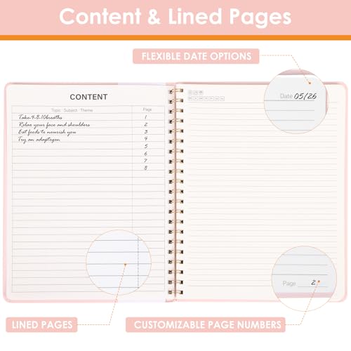 LABUK Spiral Notebook 8.5 x 11, A4 Hardcover Notebooks for Women, 55 Sheets 110 Pages Large Journal for Work, School, (Pink) - color: 2-pink, style: A4
