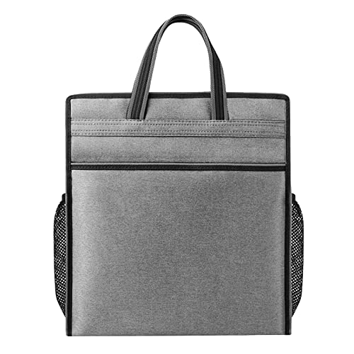 Oxford Zippered Document Bag with Handle File Tote Bag Pouch for Carrying Paper Files Books Filing Folder 1 Pack (Gray) - color: Gray