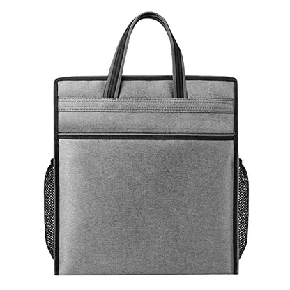 Oxford Zippered Document Bag with Handle File Tote Bag Pouch for Carrying Paper Files Books Filing Folder 1 Pack (Gray) - color: Gray