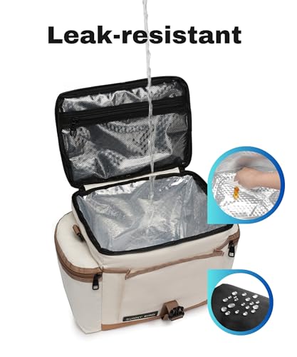 SUNNY BIRD Large Lunch Bag, Thermally Insulated Soft Cooler with Shoulder Strap for Women, Men (Classic Ivory) - color: Classic Ivory
