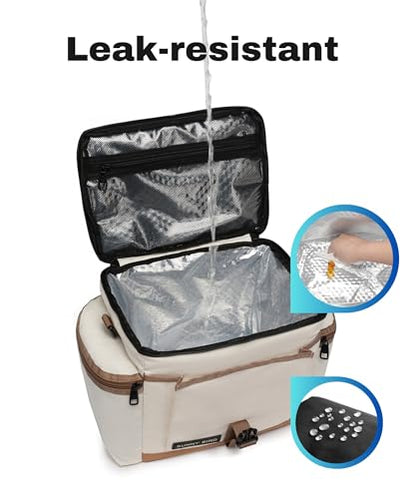 SUNNY BIRD Large Lunch Bag, Thermally Insulated Soft Cooler with Shoulder Strap for Women, Men (Classic Ivory) - color: Classic Ivory