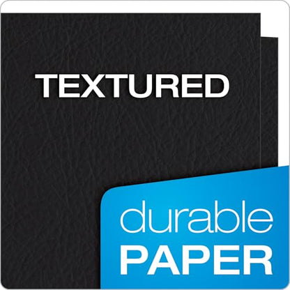 Oxford Twin-Pocket Folders, Textured Paper, Letter Size, Black, Holds 100 Sheets, Box of 25 (57506EE), 8-1/2 x 11 - color: Black, size: 25 Count (Pack of 1)
