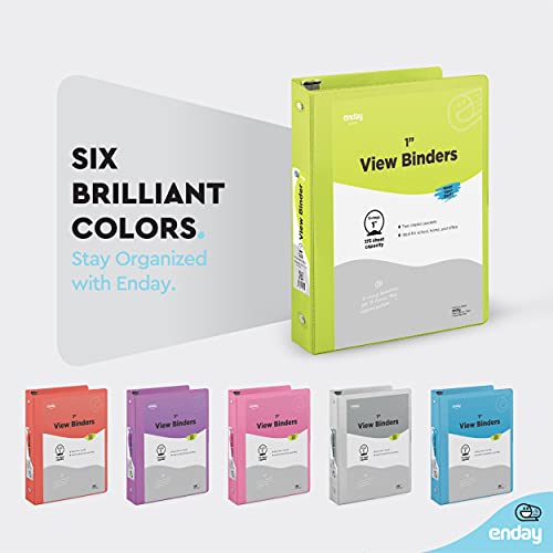 Enday 1 Inch Binder, Green 3 Ring Binder 1 Inch, Heavy Duty Three Ring Binder, 175 Sheets Capacity - One Inch Binder for Home School and Office. - color: Green, size: 1-Inch