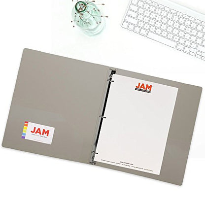 JAM PAPER Plastic 0.75 inch Binder - Smoke Grey 3 Ring Binder - Sold Individually - color: Smoke, size: 0.75 inch