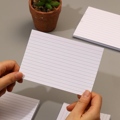 Extra Heavyweight 4x6 Inch Ruled Index Cards, Made of 92lb Weight Thick Paper Ruled Notecards, Double Sided Thick Flash Cards for Note-Taking, Studying, Ideal for School, Home and Office - 100 Count - style: 4X6IN - 100Count
