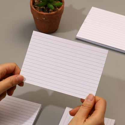 Extra Heavyweight 4x6 Inch Ruled Index Cards, Made of 92lb Weight Thick Paper Ruled Notecards, Double Sided Thick Flash Cards for Note-Taking, Studying, Ideal for School, Home and Office - 100 Count - style: 4X6IN - 100Count