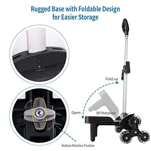 Backpack Trolley, Wheeled Cart Aluminum Alloy, Folding Trolley Cart for Schoolbag, 6 Wheels Luggage Cart