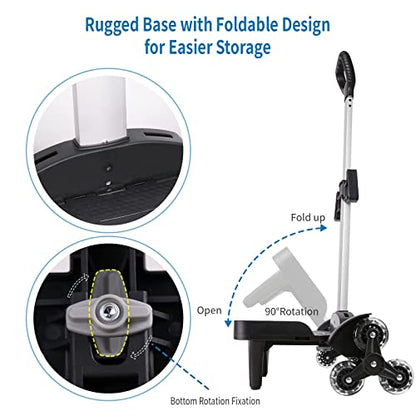 Backpack Trolley, Wheeled Cart Aluminum Alloy, Folding Trolley Cart for Schoolbag, 6 Wheels Luggage Cart